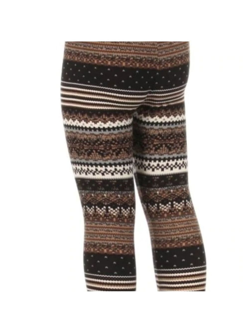 LEGGINGS DEPOT Fair Isle Brown Leggings Extra Plus Size 18 NWT - Picture 3 of 7